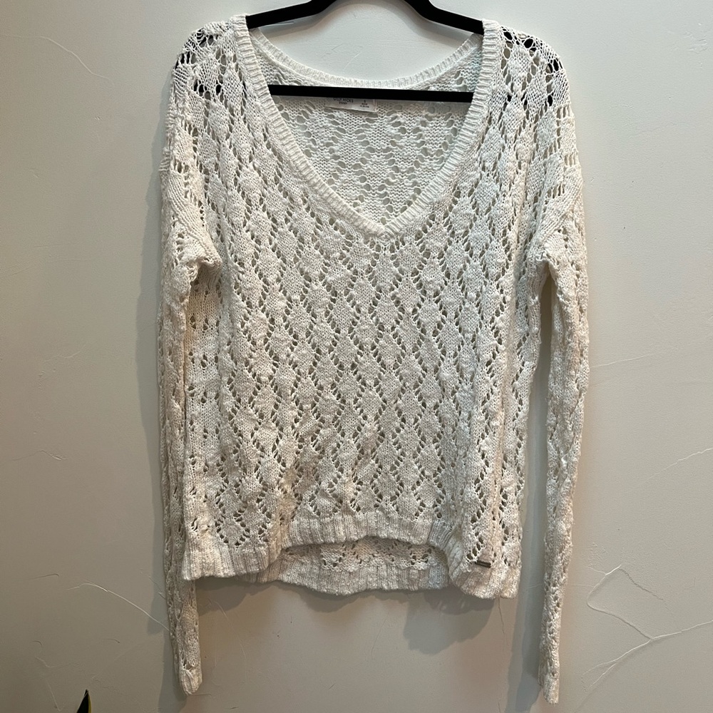 Gilly Hicks White Crochet Sweater